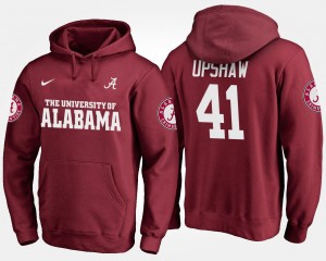 Men's Alabama Crimson Tide #41 Courtney Upshaw Crimson Name and Number Hoodie 416817-244