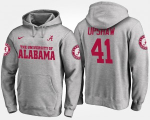 Men's Alabama Crimson Tide #41 Courtney Upshaw Gray Name and Number Hoodie 610819-601