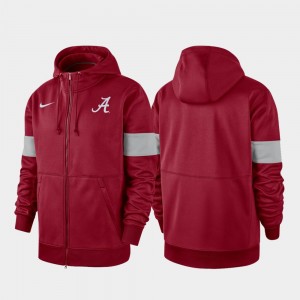 Men's Alabama Crimson Tide Crimson Performance Full-Zip 2019 Sideline Therma-FIT Hoodie 932892-680