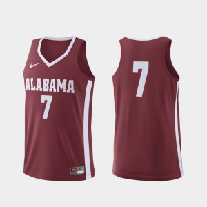 Men's Alabama Crimson Tide #7 Crimson College Basketball Replica Jersey 484576-536