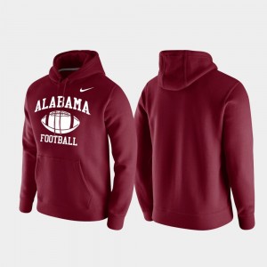 Men's Alabama Crimson Tide Crimson Club Fleece Retro Football Hoodie 215941-810