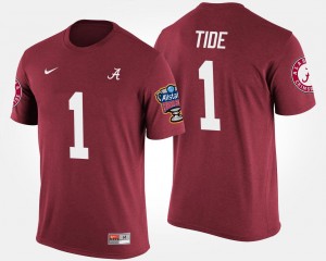 Men's Alabama Crimson Tide #1 Crimson No.1 Sugar Bowl Name and Number Bowl Game T-Shirt 407021-917