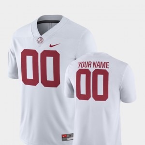 Men's Alabama Crimson Tide #00 Custom White 2018 Game College Football Jersey 965164-238