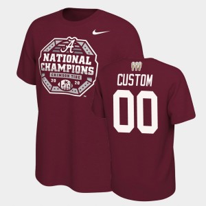Men's Alabama Crimson Tide #00 Custom Crimson 3X CFP 2020 National Champions T-Shirt 980216-316