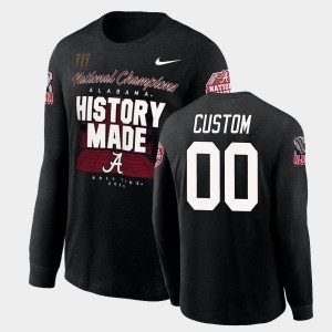 Men's Alabama Crimson Tide #00 Custom Black History Made Long Sleeve 2020 National Champions T-Shirt 309393-265