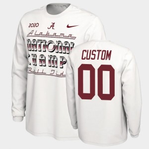Men's Alabama Crimson Tide #00 Custom White Long Sleeve 2020 National Champions T-Shirt 912929-691