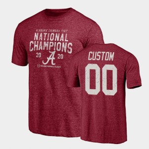Men's Alabama Crimson Tide #00 Custom Crimson Tri-Blend 2020 National Champions T-Shirt 703994-373
