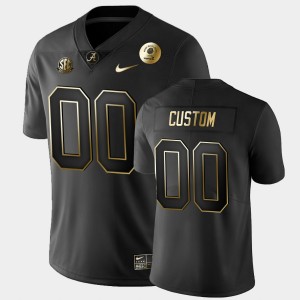 Men's Alabama Crimson Tide #00 Custom Black Golden Edition 2021 Rose Bowl Jersey 159105-554