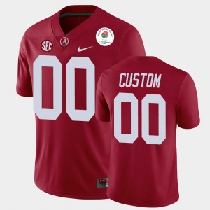 Men's Alabama Crimson Tide #00 Custom Crimson College Football 2021 Rose Bowl Jersey 870492-640