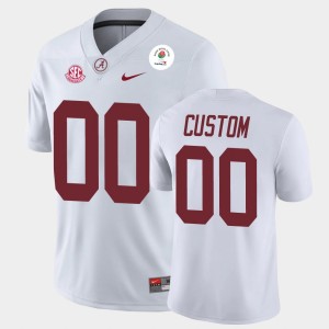 Men's Alabama Crimson Tide #00 Custom White Champions 2021 Rose Bowl Jersey 343574-100