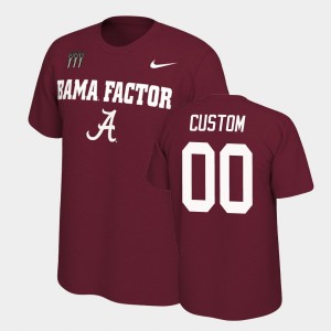 Men's Alabama Crimson Tide #00 Custom Crimson Mantra College Football T-Shirt 455632-585