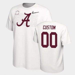 Men's Alabama Crimson Tide #00 Custom White Playoff College Football T-Shirt 782314-902