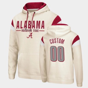 Men's Alabama Crimson Tide #00 Custom Cream Pullover Fortress Hoodie 418181-719