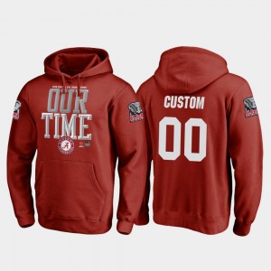 Men's Alabama Crimson Tide #00 Custom Crimson College Football Playoff Counter 2018 Orange Bowl Bound Hoodie 163111-252