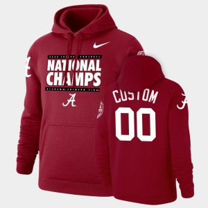 Men's Alabama Crimson Tide #00 Custom Crimson Pullover 2020 National Champions Hoodie 674514-864