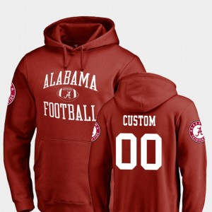 Men's Alabama Crimson Tide #00 Custom Crimson College Football Neutral Zone Hoodie 404108-705