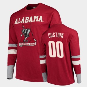 Men's Alabama Crimson Tide #00 Custom Crimson Football Long Sleeve Old School T-Shirt 158923-934