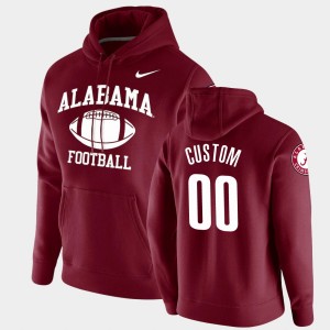 Men's Alabama Crimson Tide #00 Custom Crimson Pullover Retro Football Hoodie 528504-941