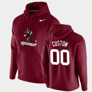 Men's Alabama Crimson Tide #00 Custom Crimson Pullover Vintage School Logo Hoodie 150080-360