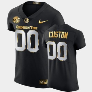 Men's Alabama Crimson Tide #00 Custom Black 2020-21 Authentic Golden Edition Jersey 369971-967