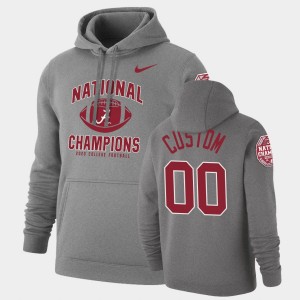Men's Alabama Crimson Tide #00 Custom Heathered Gray Retro Pullover 2020 National Champions Hoodie 822365-953