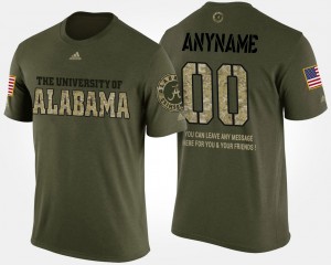 Men's Alabama Crimson Tide #00 Custom Camo Short Sleeve With Message Military T-Shirt 615743-526