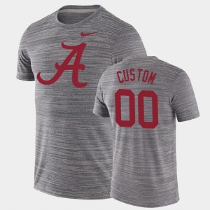 Men's Alabama Crimson Tide #00 Custom Charcoal Velocity Performance GFX Velocity T-Shirt 409975-167