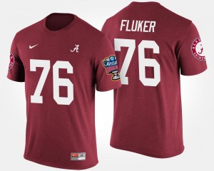 Men's Alabama Crimson Tide #76 D.J. Fluker Crimson Sugar Bowl Bowl Game T-Shirt 842931-168