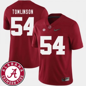 Men's Alabama Crimson Tide #54 Dalvin Tomlinson Crimson 2018 SEC Patch College Football Jersey 249362-211