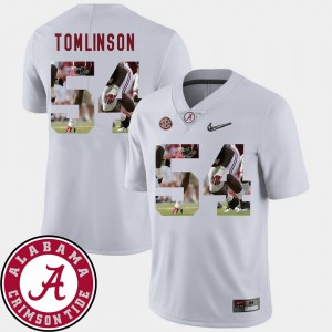 Men's Alabama Crimson Tide #54 Dalvin Tomlinson White Football Pictorial Fashion Jersey 791852-893