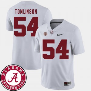 Men's Alabama Crimson Tide #54 Dalvin Tomlinson White 2018 SEC Patch College Football Jersey 569898-973