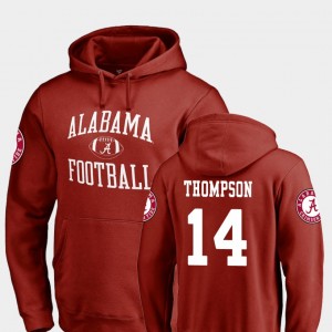 Men's Alabama Crimson Tide #14 Deionte Thompson Crimson College Football Neutral Zone Hoodie 939490-835