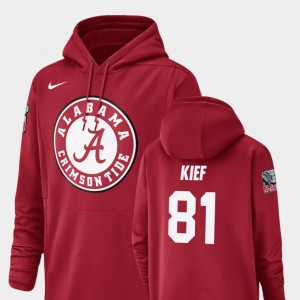 Men's Alabama Crimson Tide #81 Derek Kief Crimson Football Performance Champ Drive Hoodie 578586-219