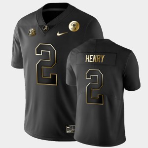 Men's Alabama Crimson Tide #2 Derrick Henry Black Golden Edition 2021 Rose Bowl Jersey 300668-304
