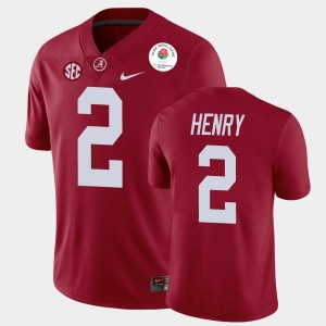Men's Alabama Crimson Tide #2 Derrick Henry Crimson College Football 2021 Rose Bowl Jersey 133239-965