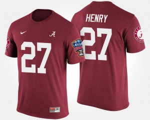 Men's Alabama Crimson Tide #27 Derrick Henry Crimson Sugar Bowl Bowl Game T-Shirt 215507-941