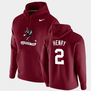 Men's Alabama Crimson Tide #2 Derrick Henry Crimson Pullover Vintage School Logo Hoodie 448806-987