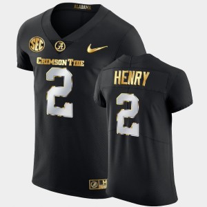Men's Alabama Crimson Tide #2 Derrick Henry Black 2020-21 Authentic Golden Edition Jersey 174144-577