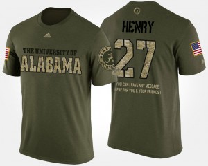 Men's Alabama Crimson Tide #27 Derrick Henry Camo Short Sleeve With Message Military T-Shirt 121005-911