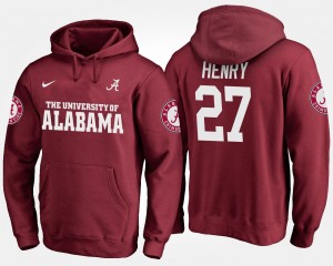 Men's Alabama Crimson Tide #27 Derrick Henry Crimson Name and Number Hoodie 383303-895