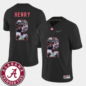 Men's Alabama Crimson Tide #2 Derrick Henry Black Football Pictorial Fashion Jersey 963085-259