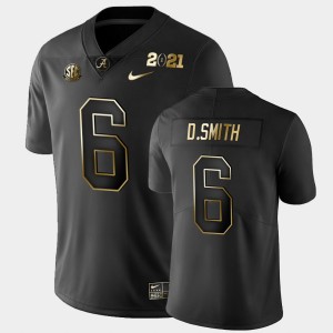 Men's Alabama Crimson Tide #6 DeVonta Smith Black Golden Playoff 2021 National Championship Jersey 294939-632