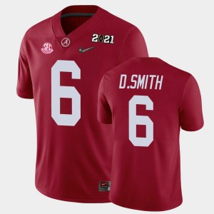 Men's Alabama Crimson Tide #6 DeVonta Smith Crimson 2021 National Championship Jersey 113010-831