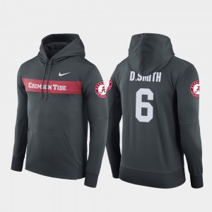 Men's Alabama Crimson Tide #6 DeVonta Smith Anthracite Football Performance Sideline Seismic Hoodie 306406-498