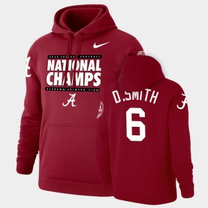Men's Alabama Crimson Tide #6 DeVonta Smith Crimson Pullover 2020 National Champions Hoodie 127494-239