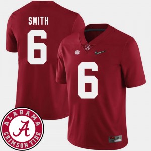Men's Alabama Crimson Tide #6 DeVonta Smith Crimson 2018 SEC Patch College Football Jersey 439879-603