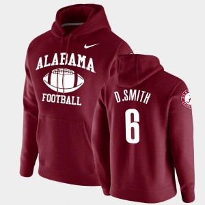 Men's Alabama Crimson Tide #6 DeVonta Smith Crimson Pullover Retro Football Hoodie 869013-584