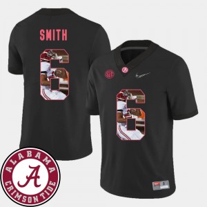 Men's Alabama Crimson Tide #6 DeVonta Smith Black Football Pictorial Fashion Jersey 202494-914