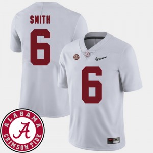 Men's Alabama Crimson Tide #6 DeVonta Smith White 2018 SEC Patch College Football Jersey 326060-287