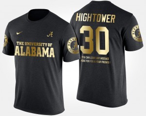 Men's Alabama Crimson Tide #30 Dont'a Hightower Black Short Sleeve With Message Gold Limited T-Shirt 723248-928